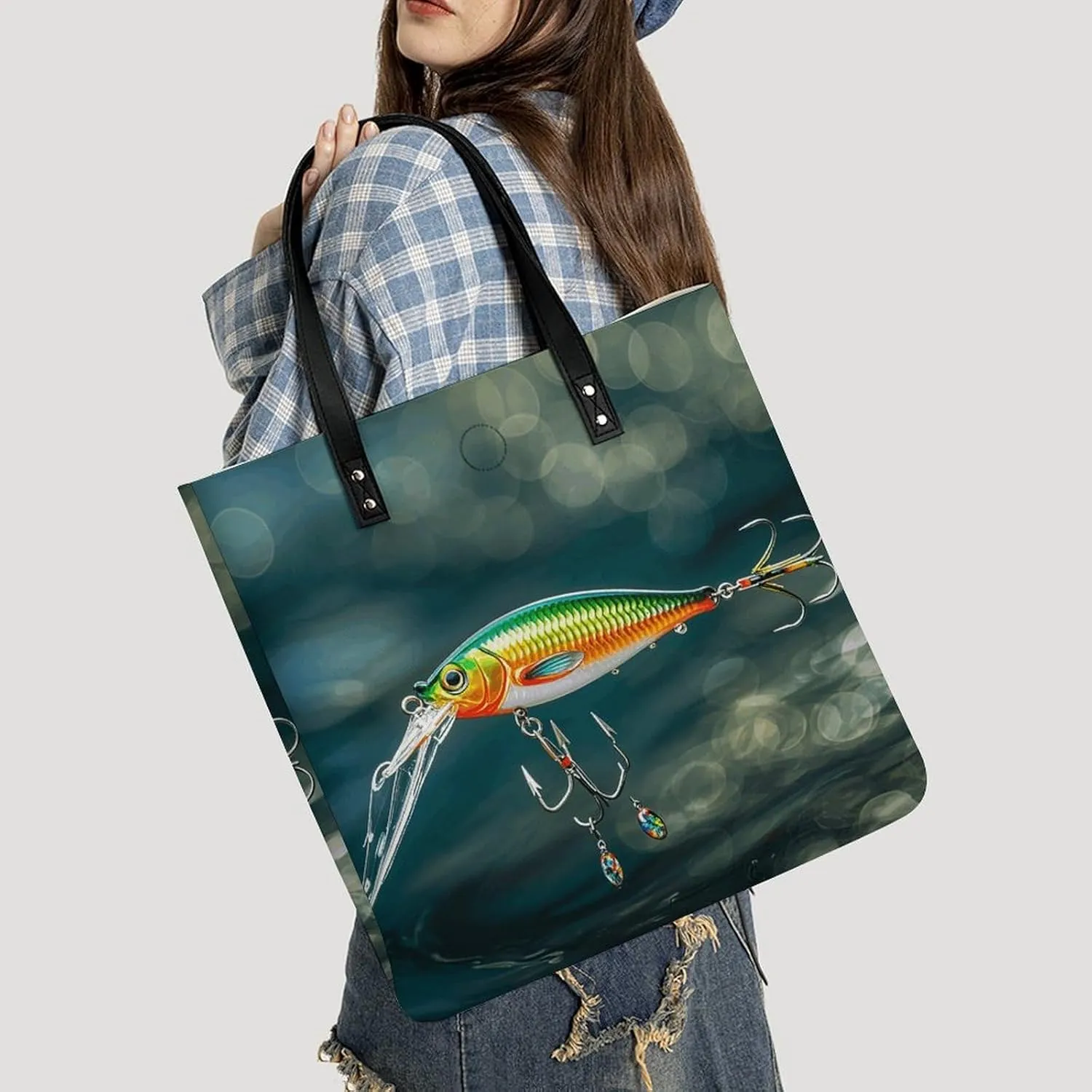 Leather Handbag for Women Tote Bag with Magnetic Buckle Tropical Beach Palm Tree Crossbody Bag Shoulder Bags