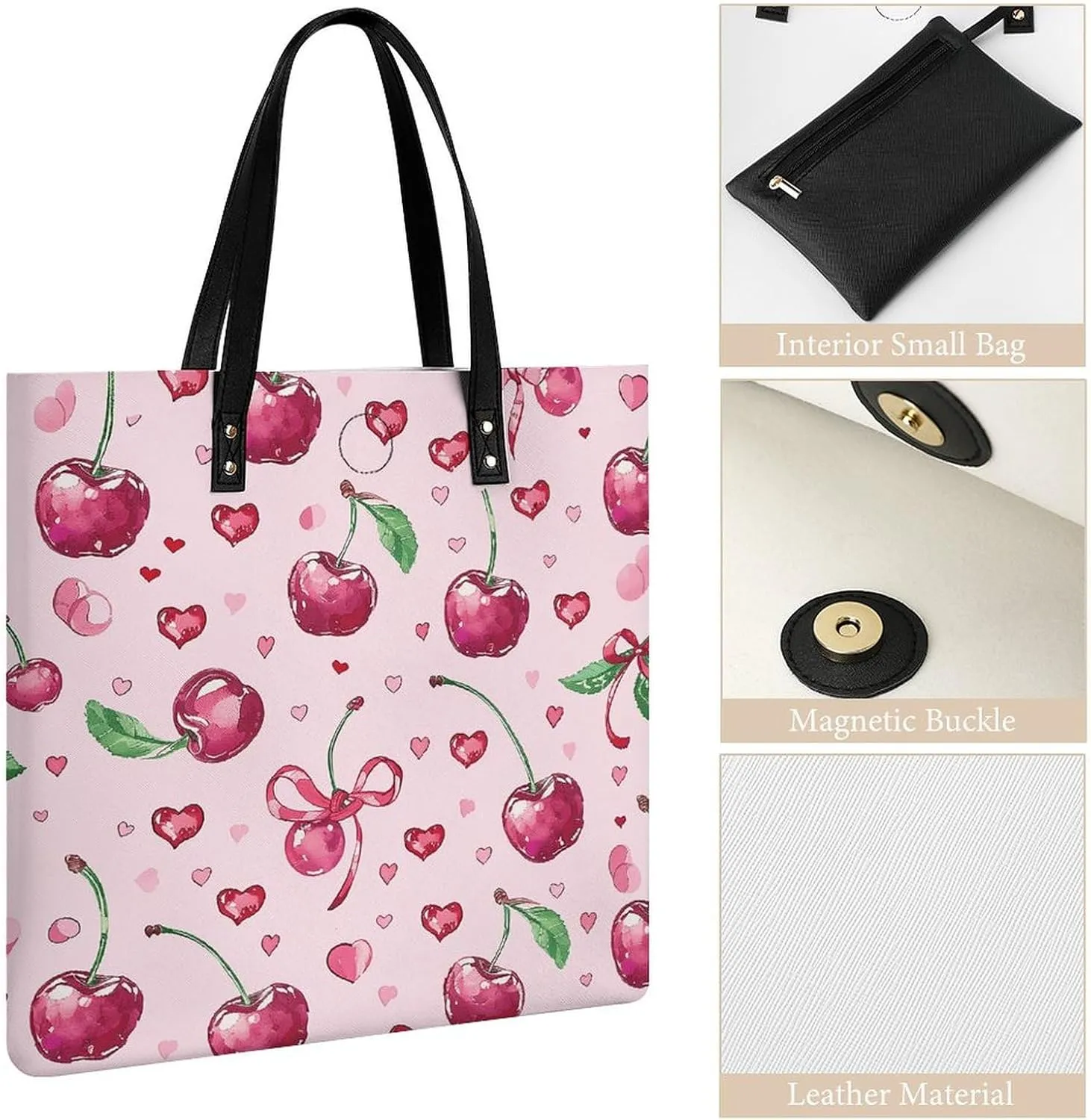 Leather Handbag for Women Tote Bag with Magnetic Buckle Tropical Beach Palm Tree Crossbody Bag Shoulder Bags