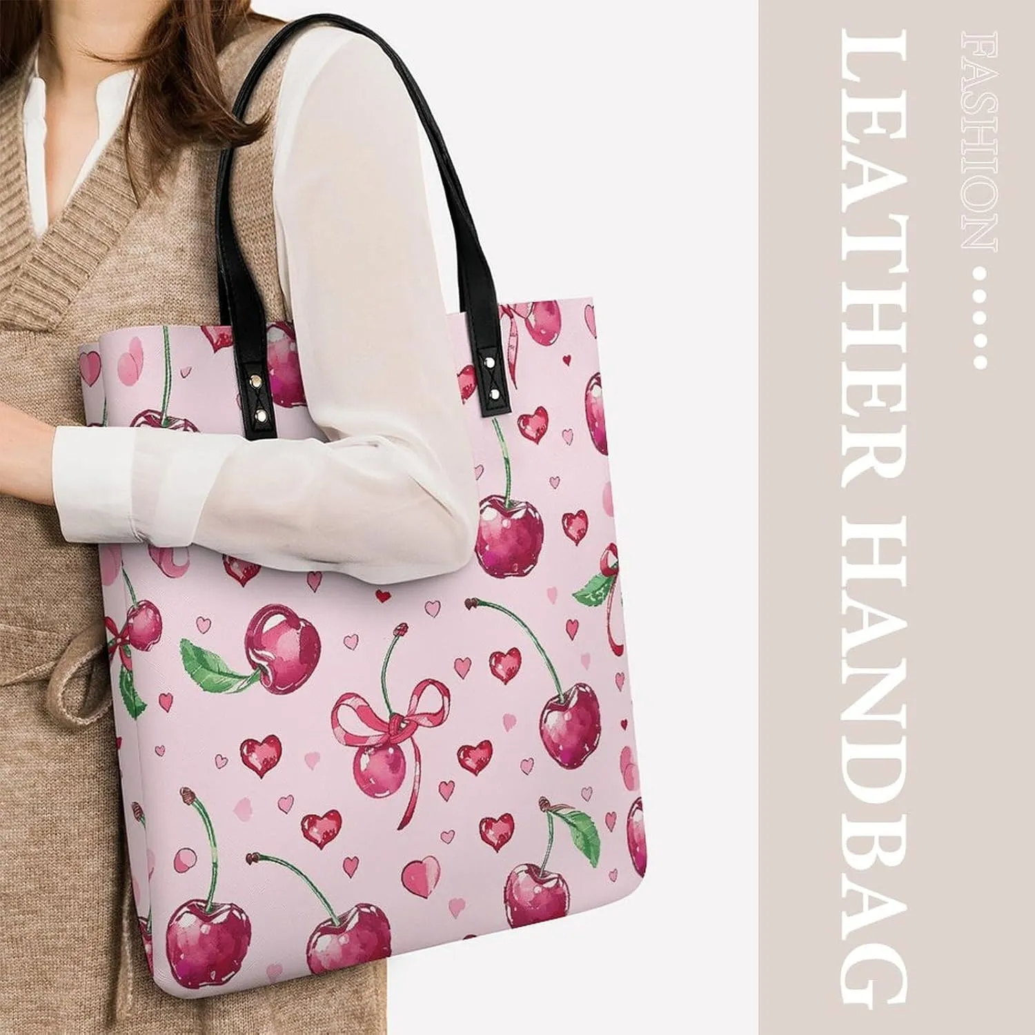 Leather Handbag for Women Tote Bag with Magnetic Buckle Tropical Beach Palm Tree Crossbody Bag Shoulder Bags