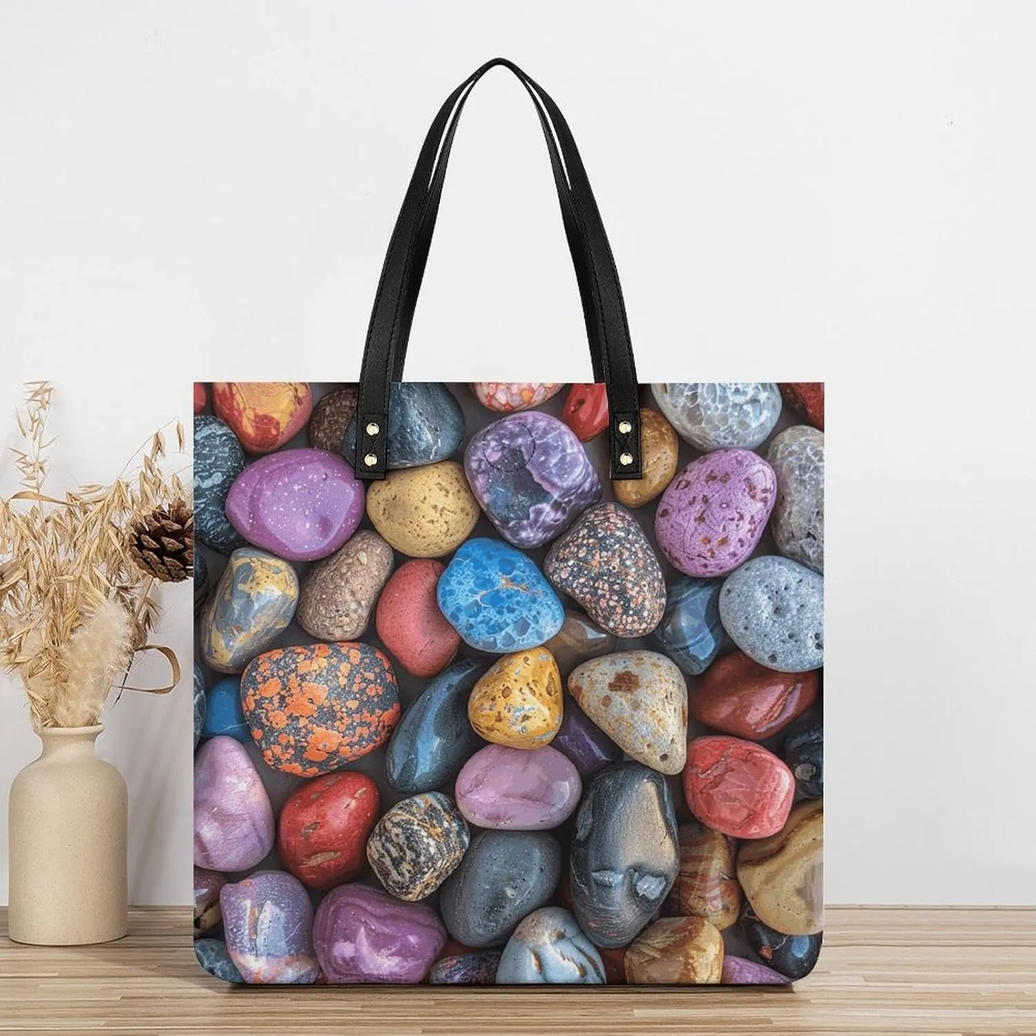 Leather Handbag for Women Tote Bag with Magnetic Buckle Tropical Beach Palm Tree Crossbody Bag Shoulder Bags