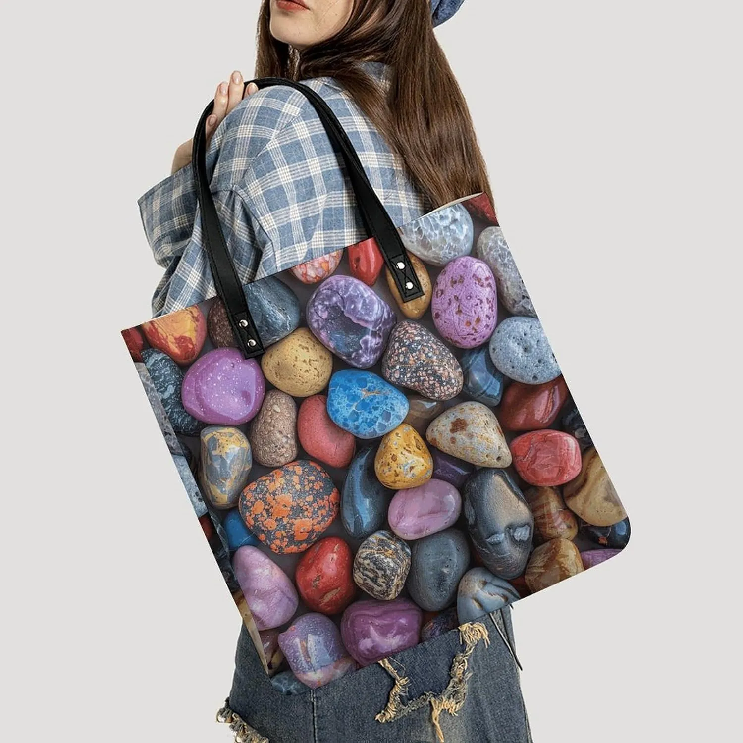 Leather Handbag for Women Tote Bag with Magnetic Buckle Tropical Beach Palm Tree Crossbody Bag Shoulder Bags