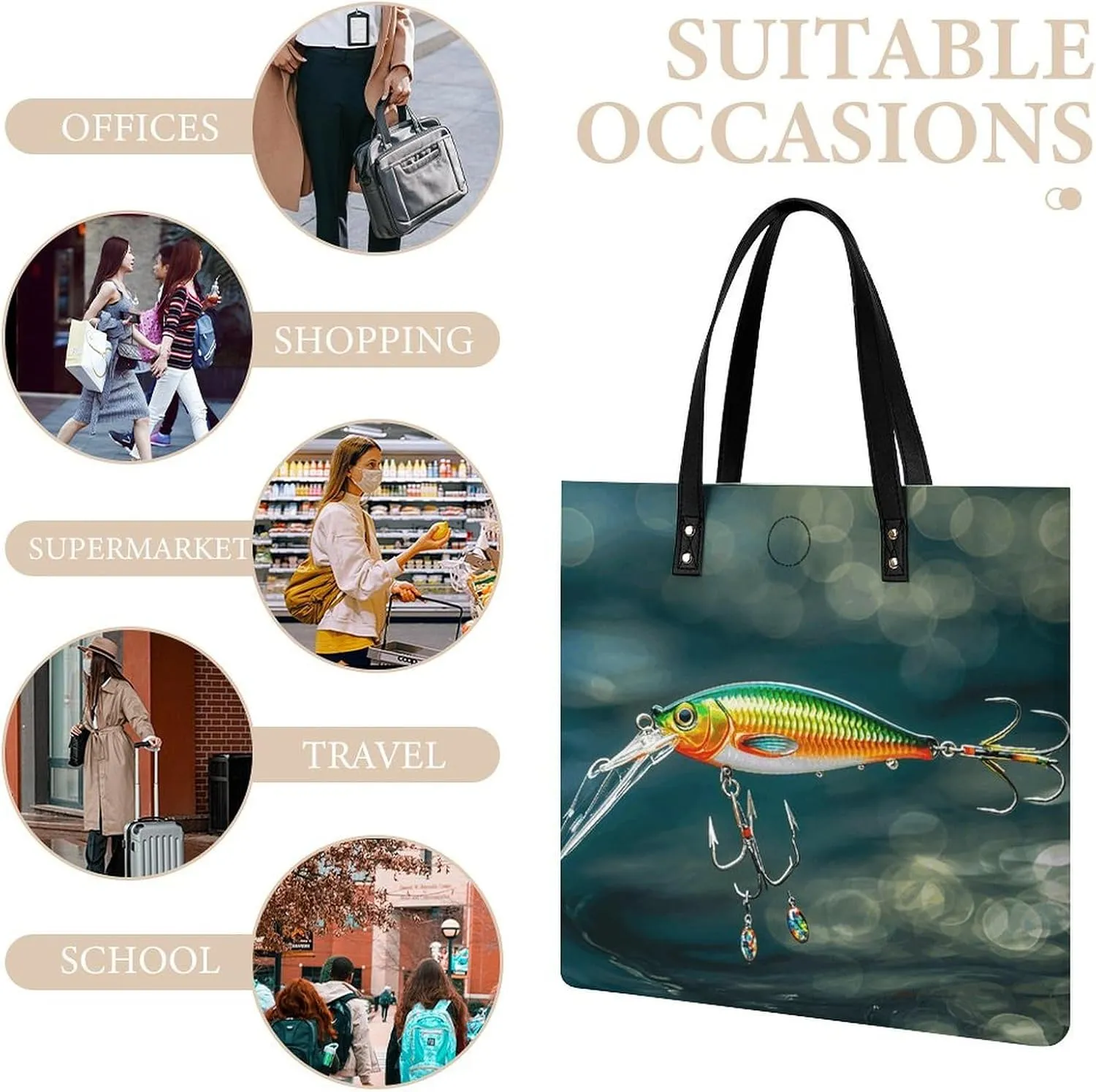 Leather Handbag for Women Tote Bag with Magnetic Buckle Tropical Beach Palm Tree Crossbody Bag Shoulder Bags