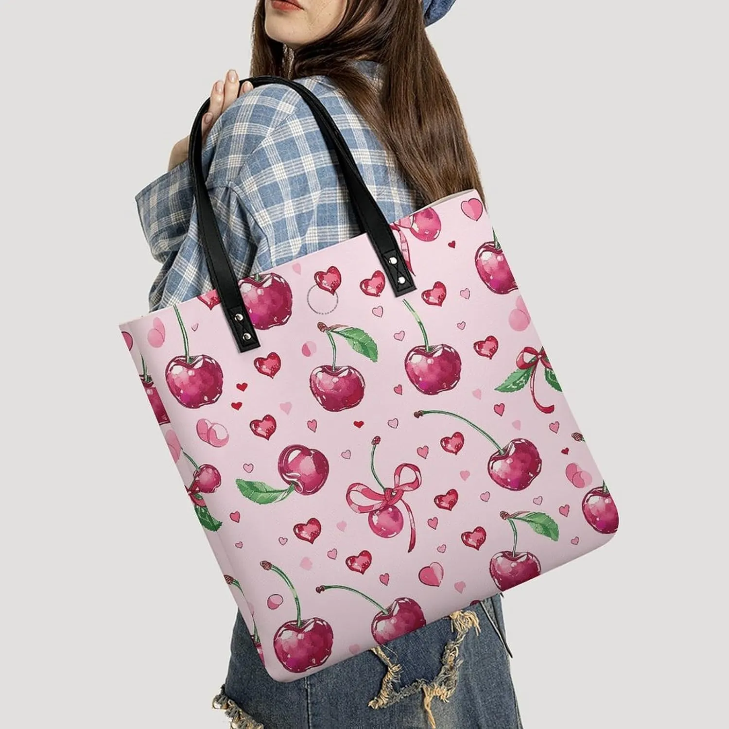 Leather Handbag for Women Tote Bag with Magnetic Buckle Tropical Beach Palm Tree Crossbody Bag Shoulder Bags