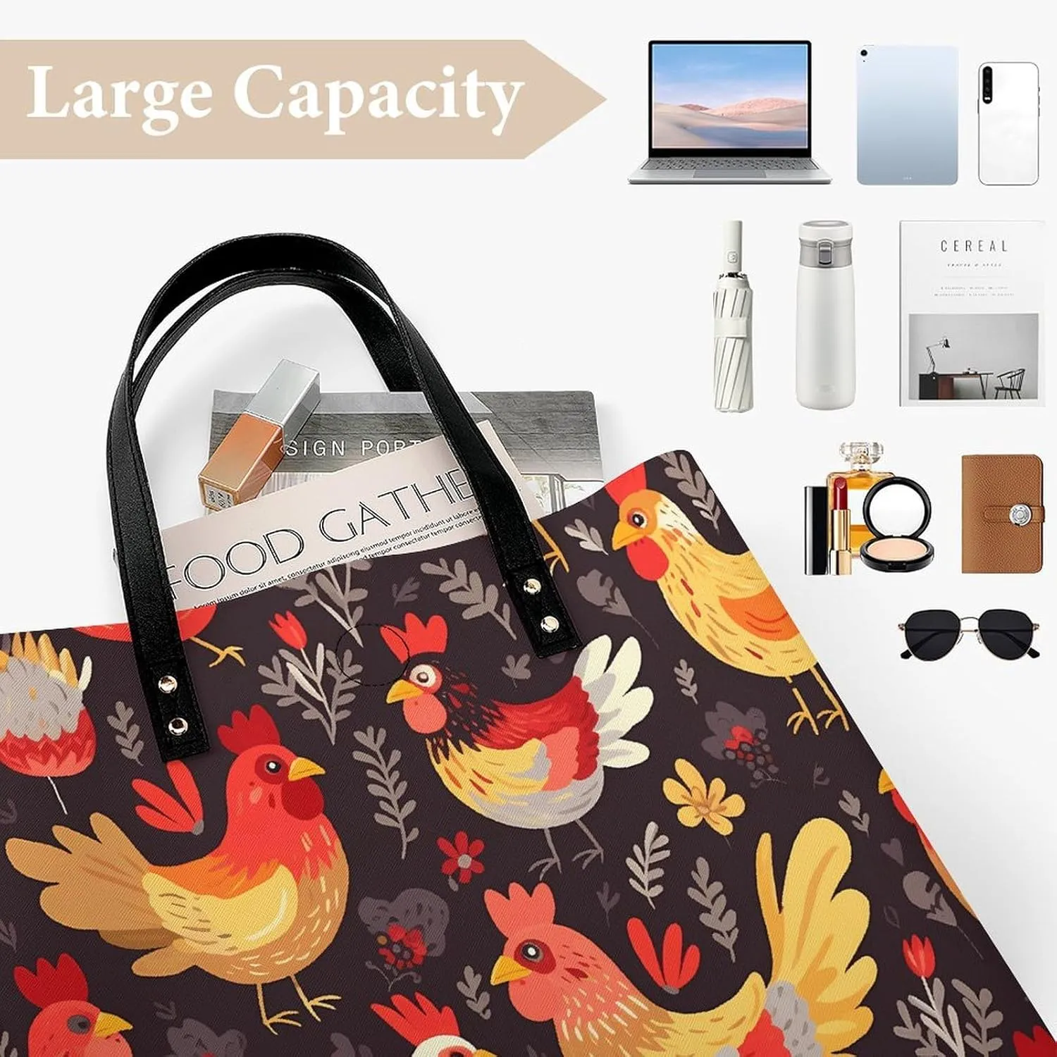 Leather Handbag for Women Tote Bag with Magnetic Buckle Violin Sheet Music Crossbody Bag Shoulder Bag