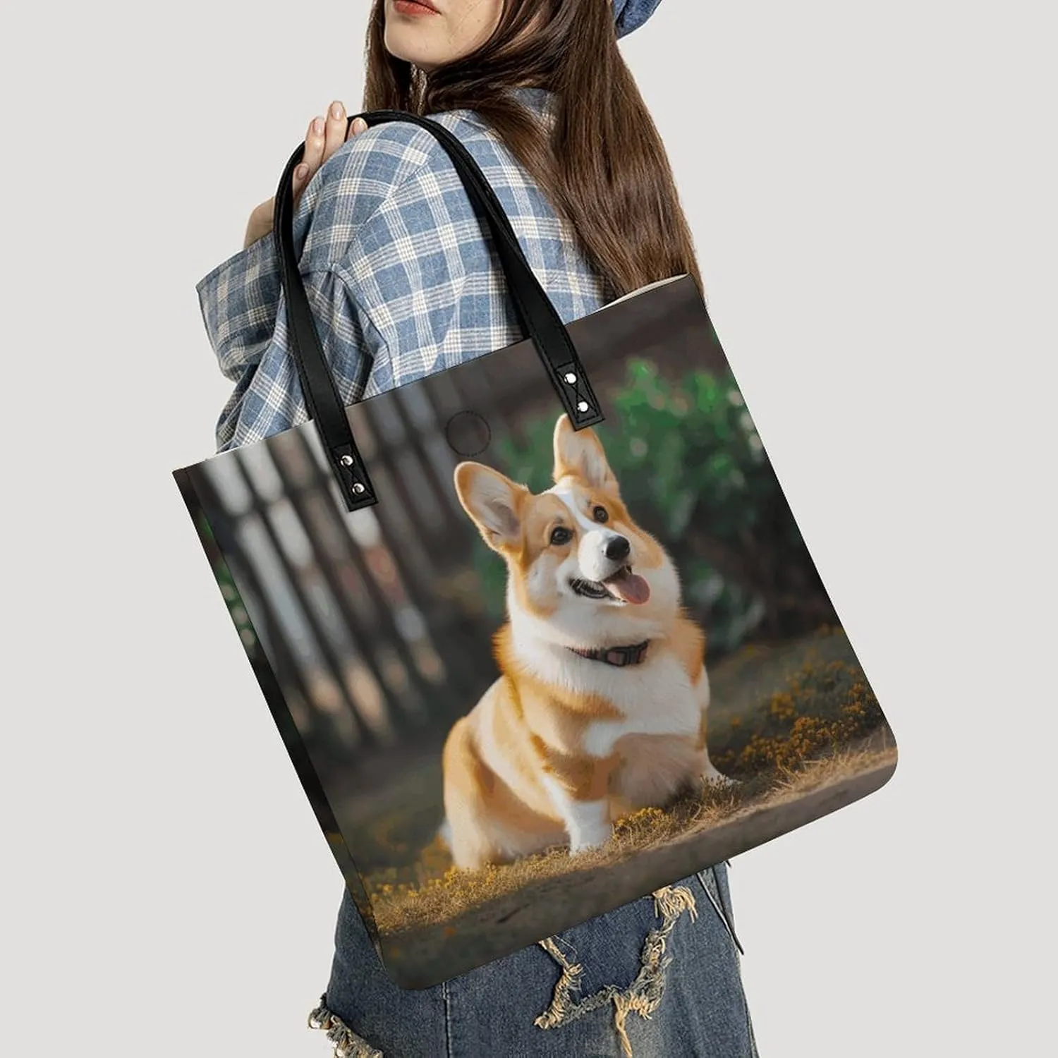 Leather Handbag for Women Tote Bag with Magnetic Buckle Violin Sheet Music Crossbody Bag Shoulder Bag