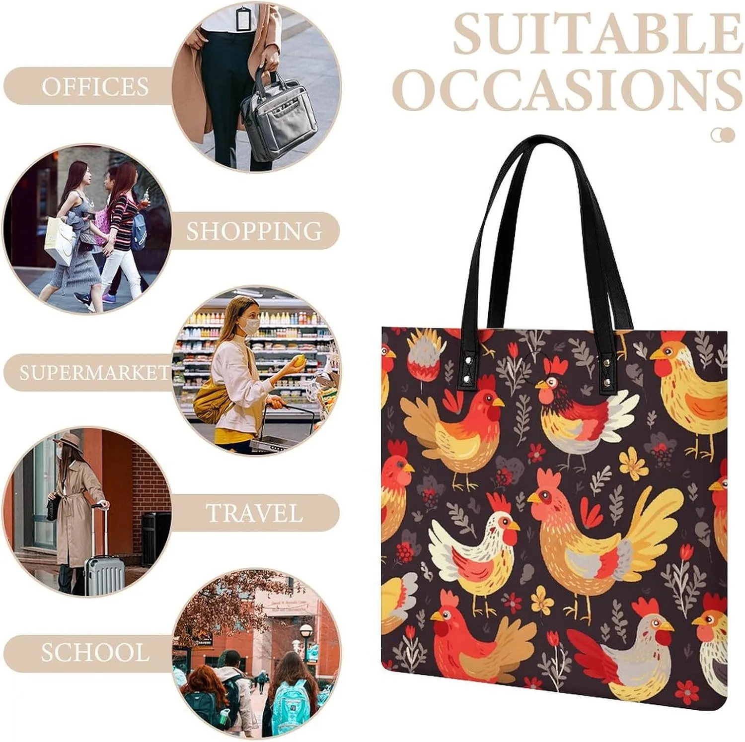 Leather Handbag for Women Tote Bag with Magnetic Buckle Violin Sheet Music Crossbody Bag Shoulder Bag