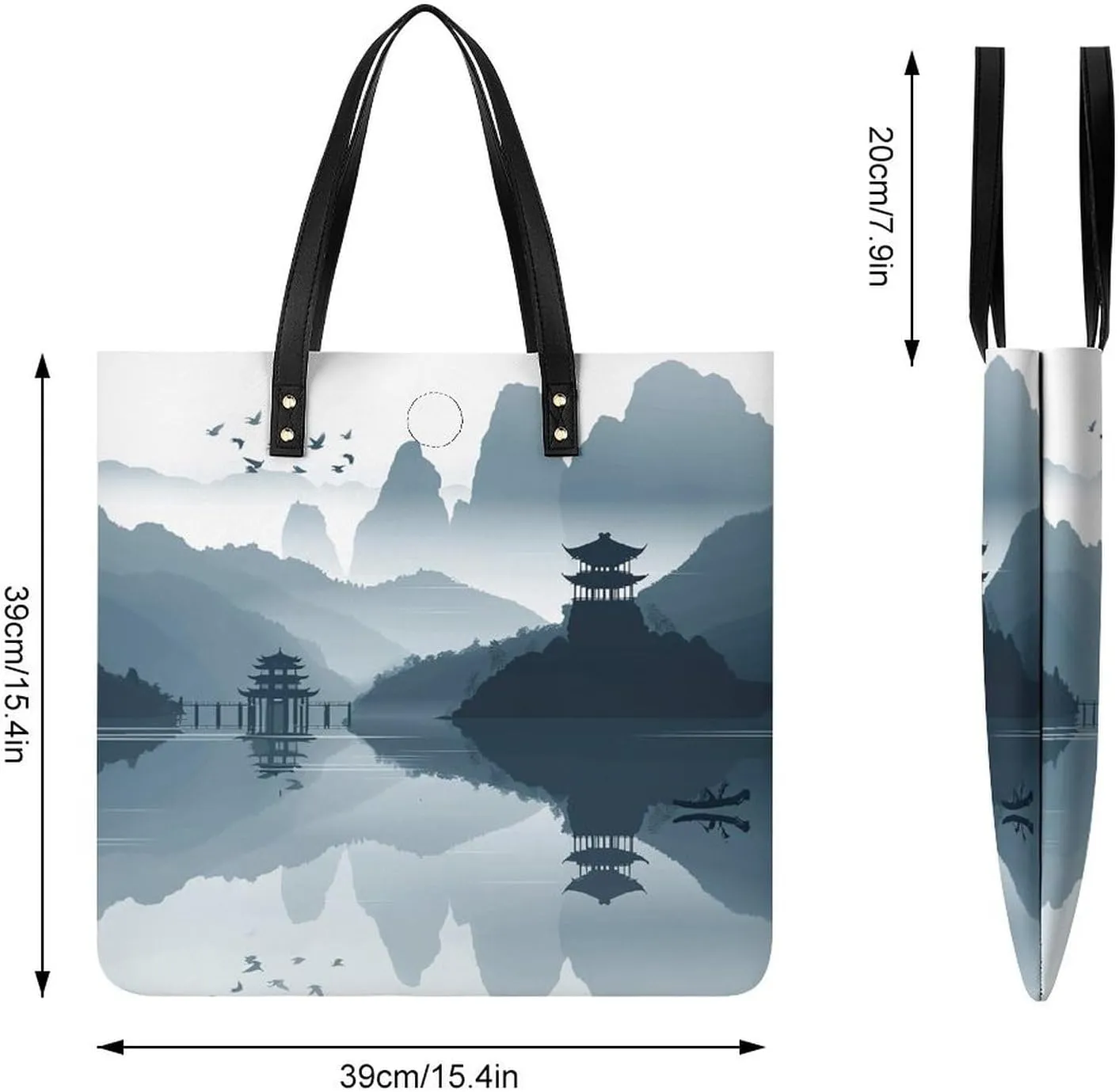 Leather Handbag for Women Tote Bag with Magnetic Buckle Visual Illusion Crossbody Bag Shoulder Bag