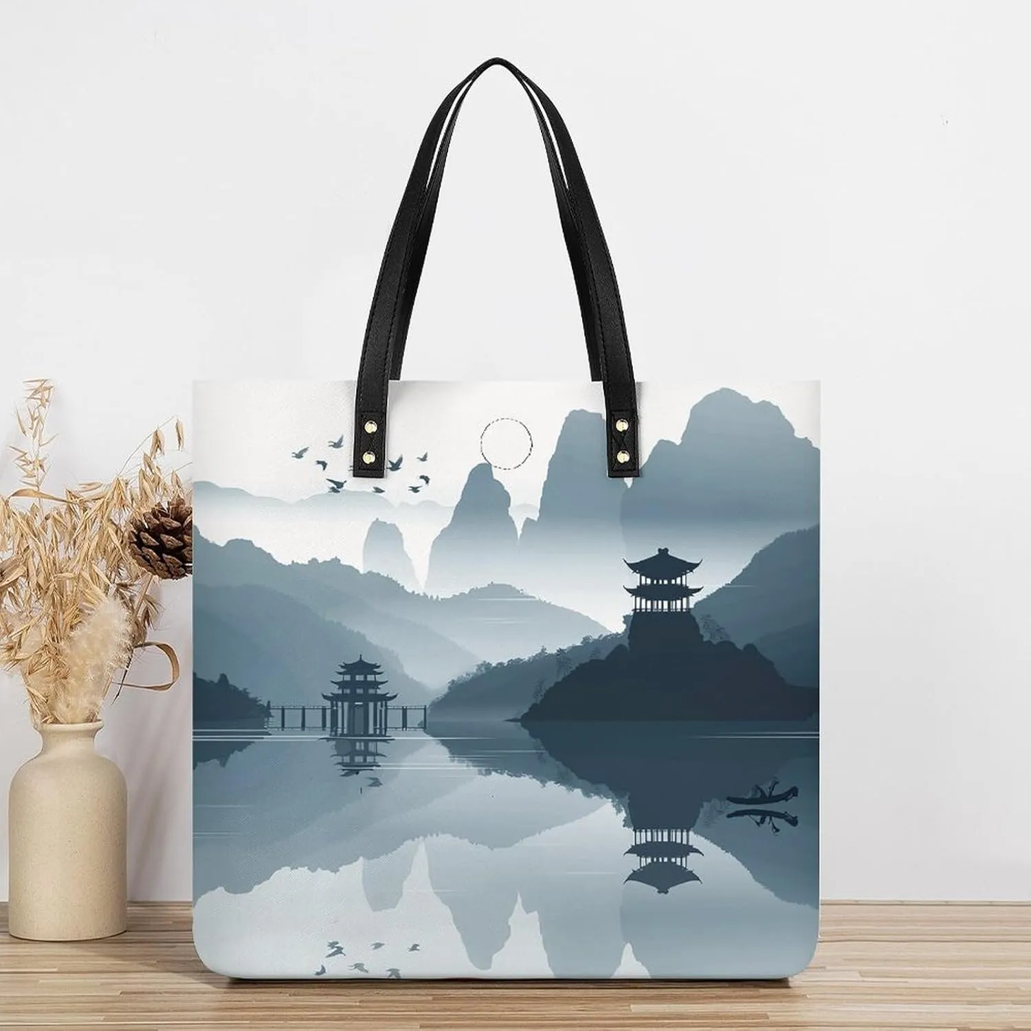 Leather Handbag for Women Tote Bag with Magnetic Buckle Visual Illusion Crossbody Bag Shoulder Bag
