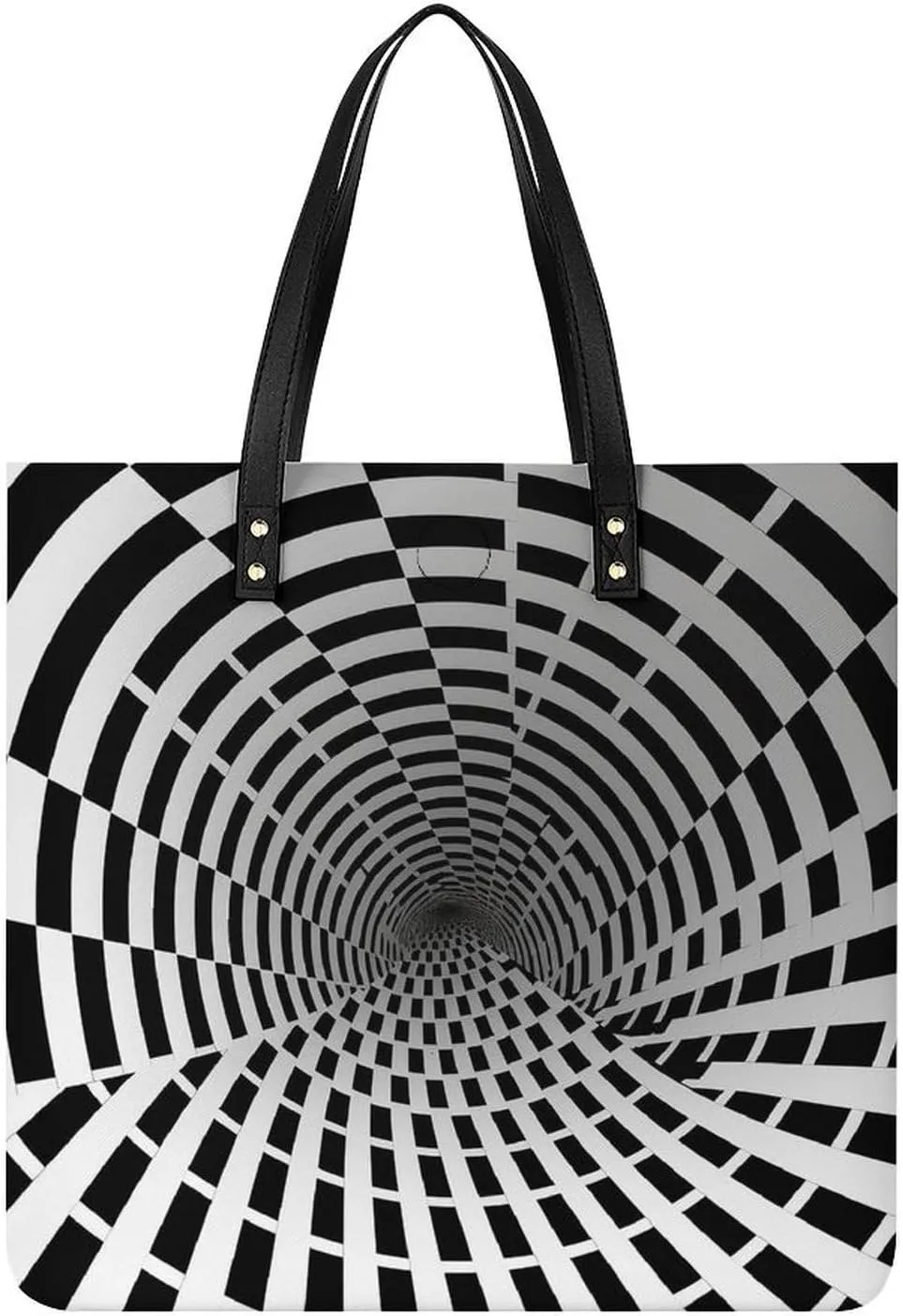 Leather Handbag for Women Tote Bag with Magnetic Buckle Visual Illusion Crossbody Bag Shoulder Bag