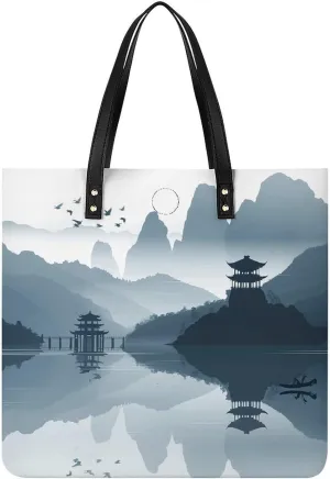 Leather Handbag for Women Tote Bag with Magnetic Buckle Visual Illusion Crossbody Bag Shoulder Bag