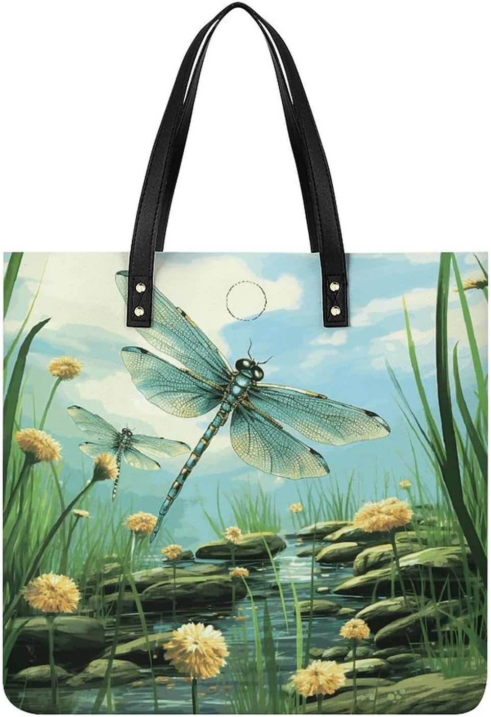 Leather Handbag for Women Tote Bag with Magnetic Buckle Xmas Snowman Crossbody Bag Shoulder Bag