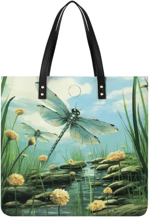 Leather Handbag for Women Tote Bag with Magnetic Buckle Xmas Snowman Crossbody Bag Shoulder Bag
