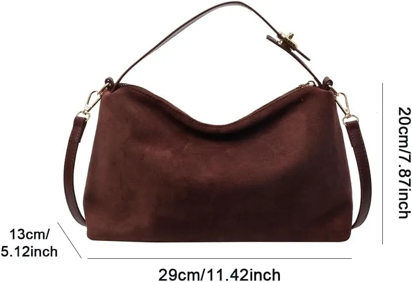 Leather Hobo Bags for Women Brown Purses Suede Purse Slouchy Tote Bag Suede Tote Bag Fall Purses Handbag