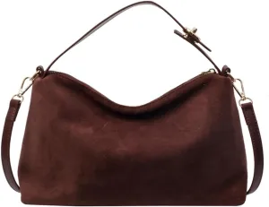 Leather Hobo Bags for Women Brown Purses Suede Purse Slouchy Tote Bag Suede Tote Bag Fall Purses Handbag