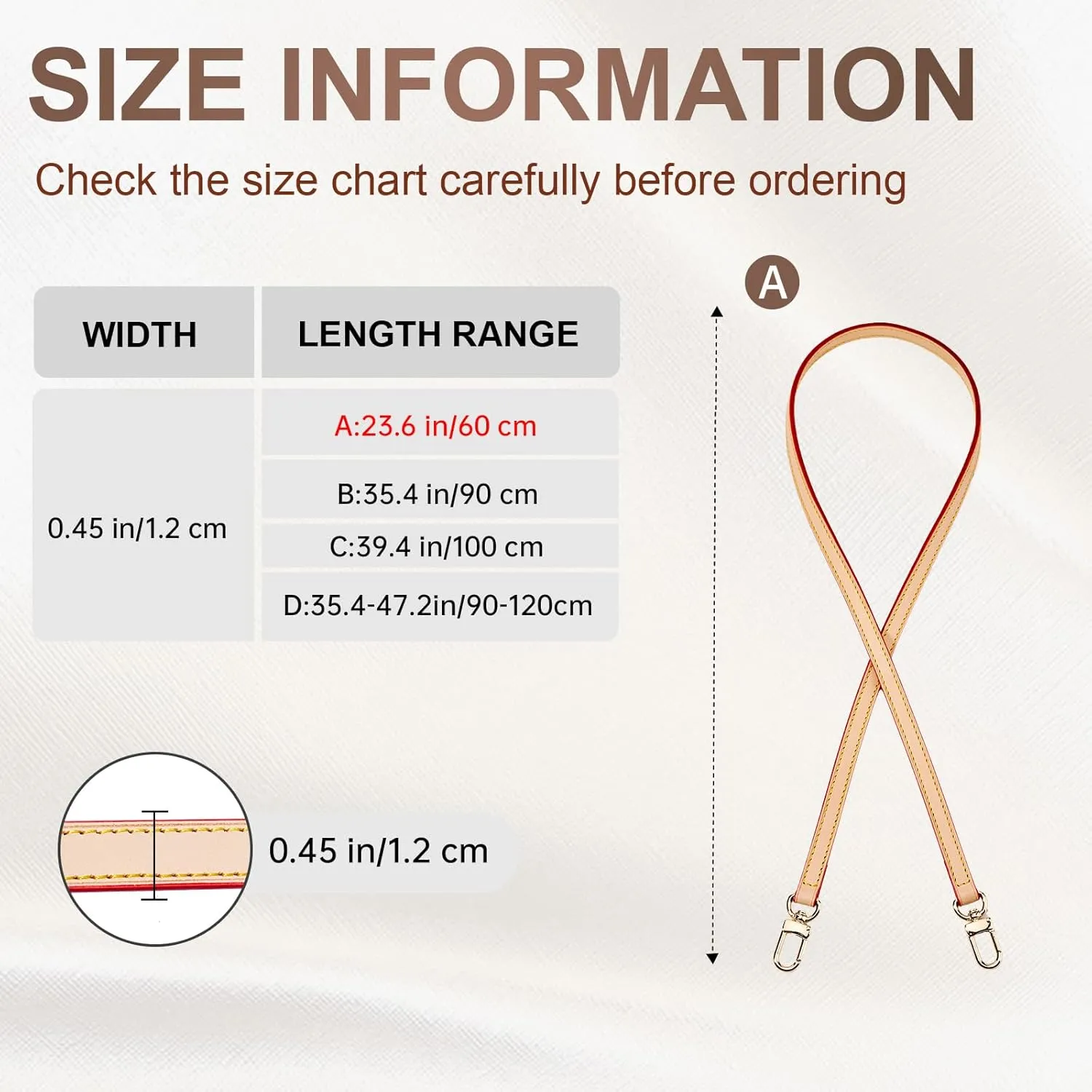 Leather Replacement Bags Strap Crossbody Shoulder Strap for Speedy Women