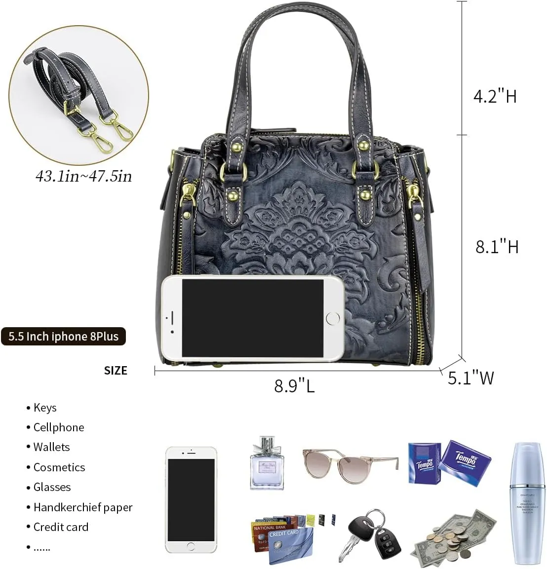 LETEULO Crossbody Bag for Women Top Handle Tote Purses Vintage Satchels Handbag