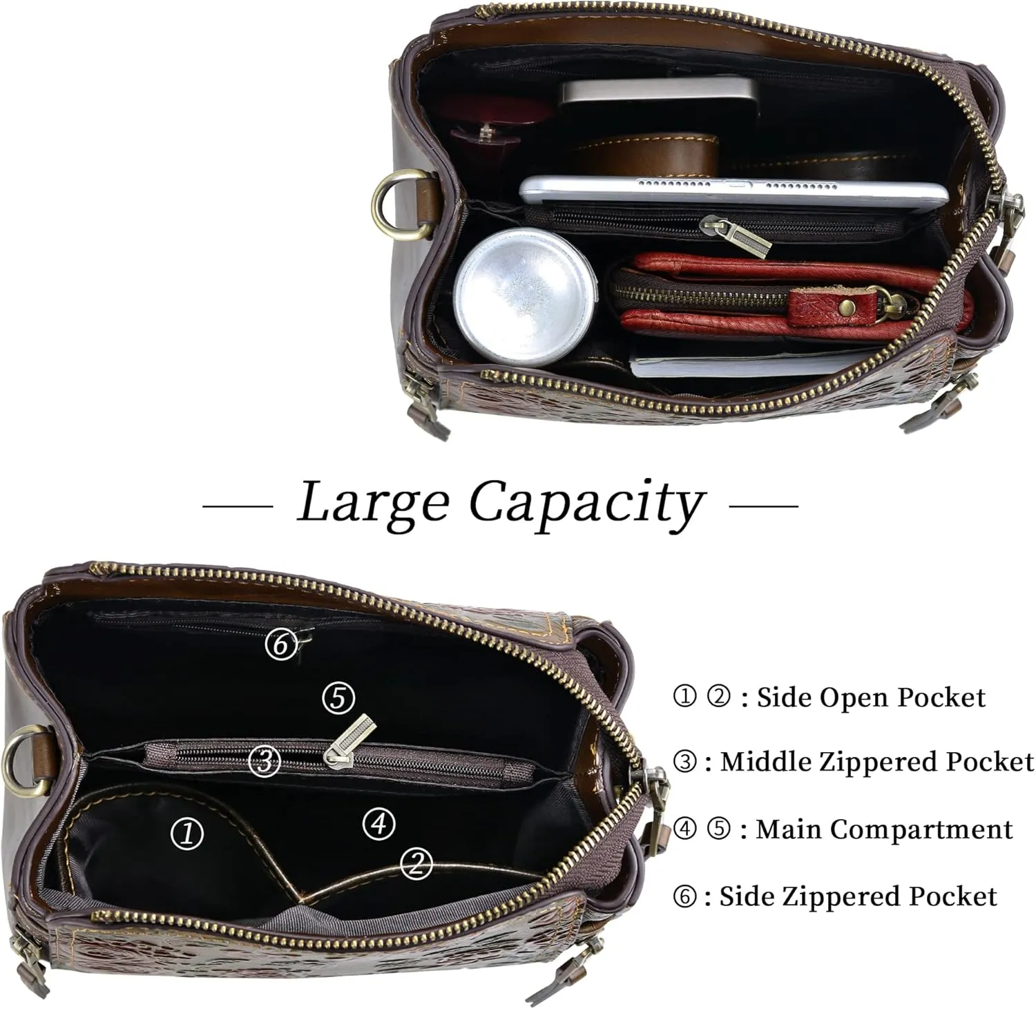LETEULO Crossbody Bag for Women Top Handle Tote Purses Vintage Satchels Handbag