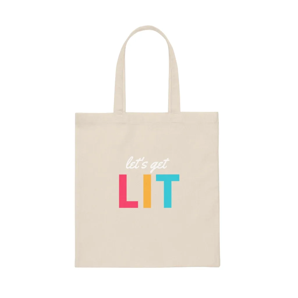 Lets Get LIT Tote Bag Trendy Tote Bag Lit Tote Bag Funny Sayings Tote Bag Christmas Tote Bag Holiday Tote Bag Funny Tote Bag