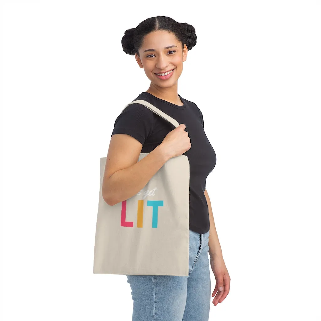 Lets Get LIT Tote Bag Trendy Tote Bag Lit Tote Bag Funny Sayings Tote Bag Christmas Tote Bag Holiday Tote Bag Funny Tote Bag