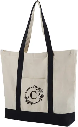 Letter Type Supermarket Bags Large Capacity Single Shoulder Canvas Bag Shoulder Tote Bag for Women (C, One Size)