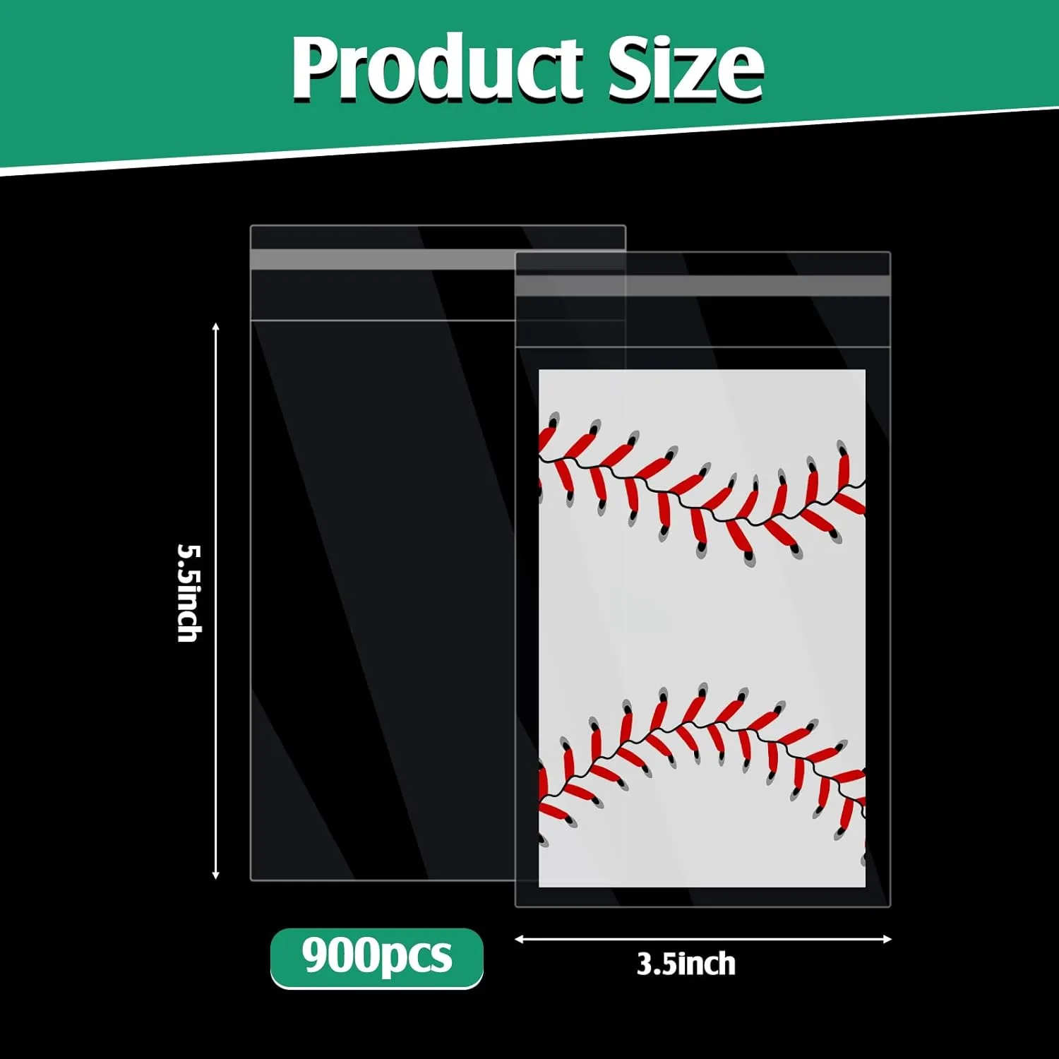 Lewtemi Graded Card Sleeves Resealable Team Bags for Trading Cards Baseball Sports Slabs Holders Plastic Collectible Slabs Protection (900 Pcs)