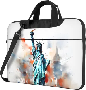 Liberty Laptop Bag, Famous American Monument Laptop Case Sleeve Women Men Messenger Shoulder Bag Briefcases 15.6 Inch