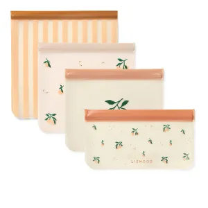 Liewood  Children's snack bags set of 4 'Clive' Peach/Sea Shell