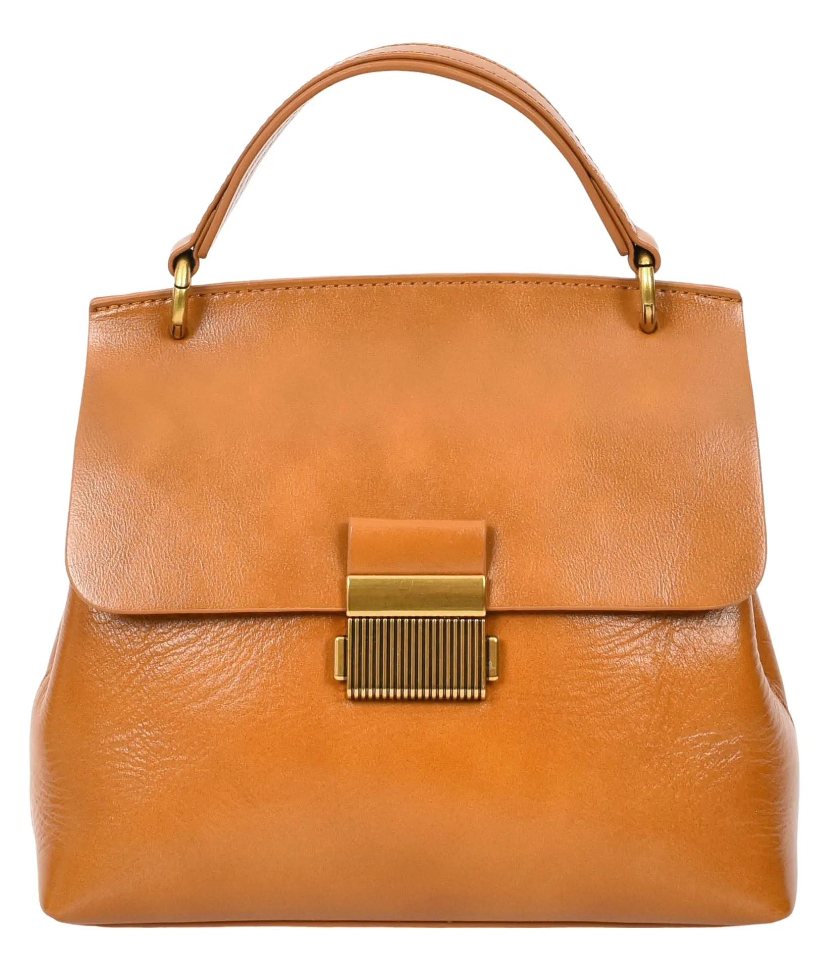 Lucena Women's Small Real Leather Shoulder Handbag Tan
