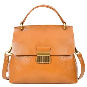 Lucena Women's Small Real Leather Shoulder Handbag Tan