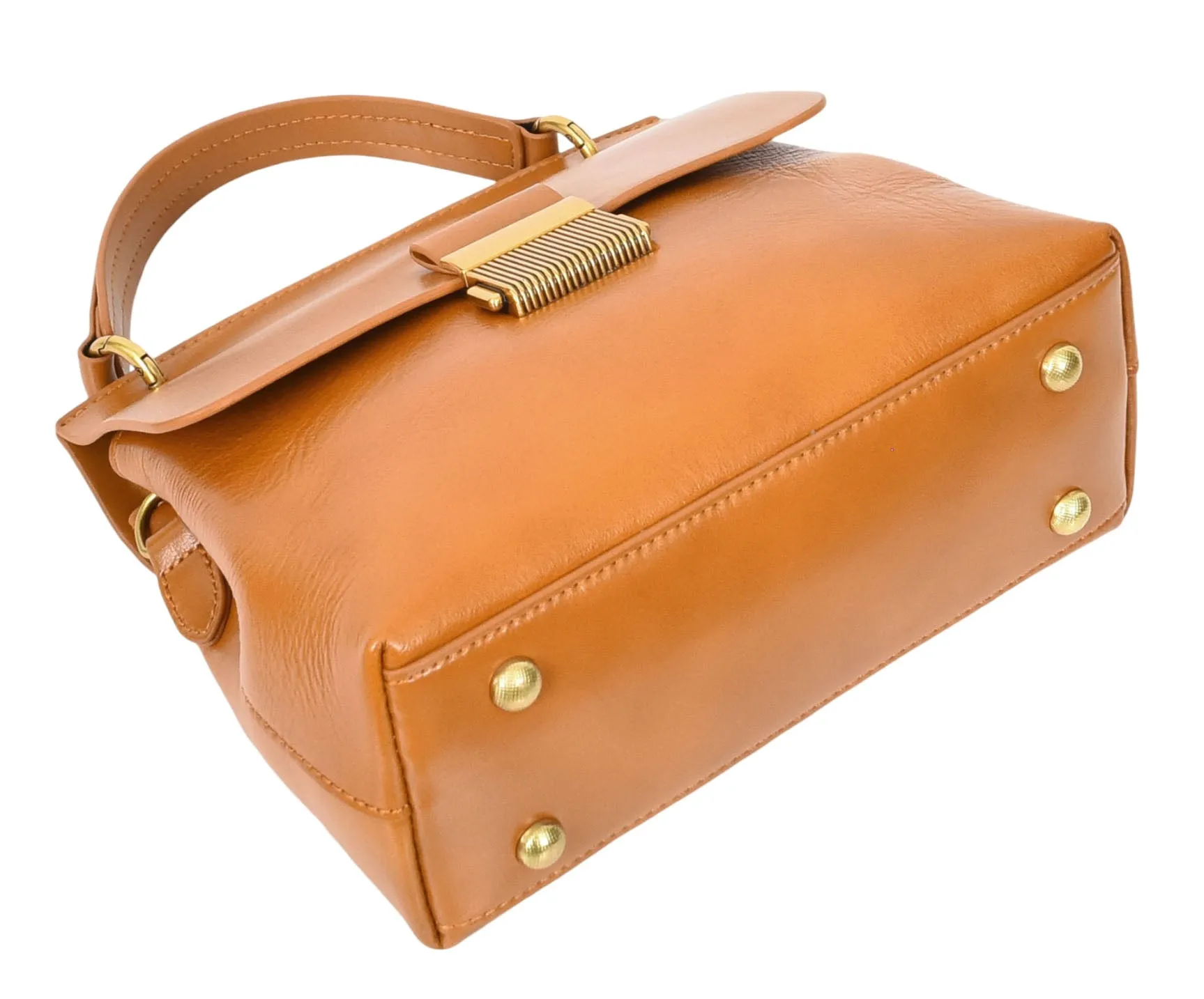 Lucena Women's Small Real Leather Shoulder Handbag Tan