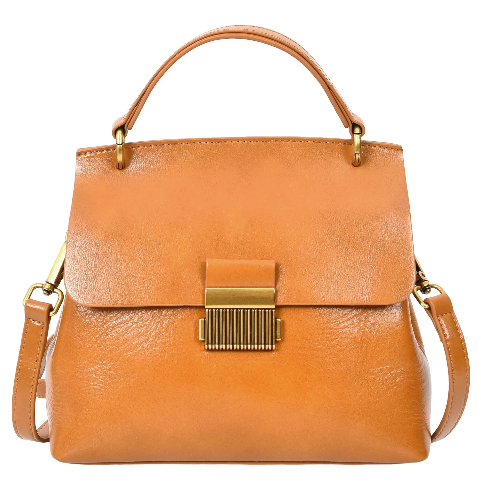 Lucena Women's Small Real Leather Shoulder Handbag Tan