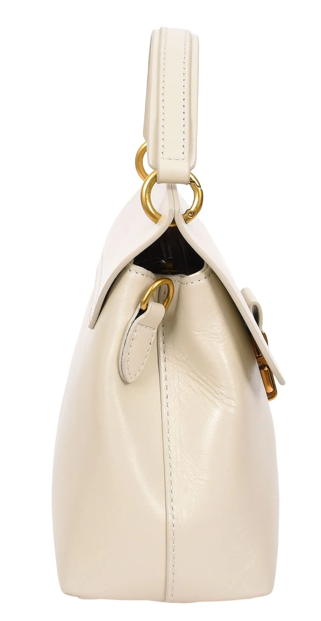 Lucena Women's Small Real Leather Shoulder Handbag White