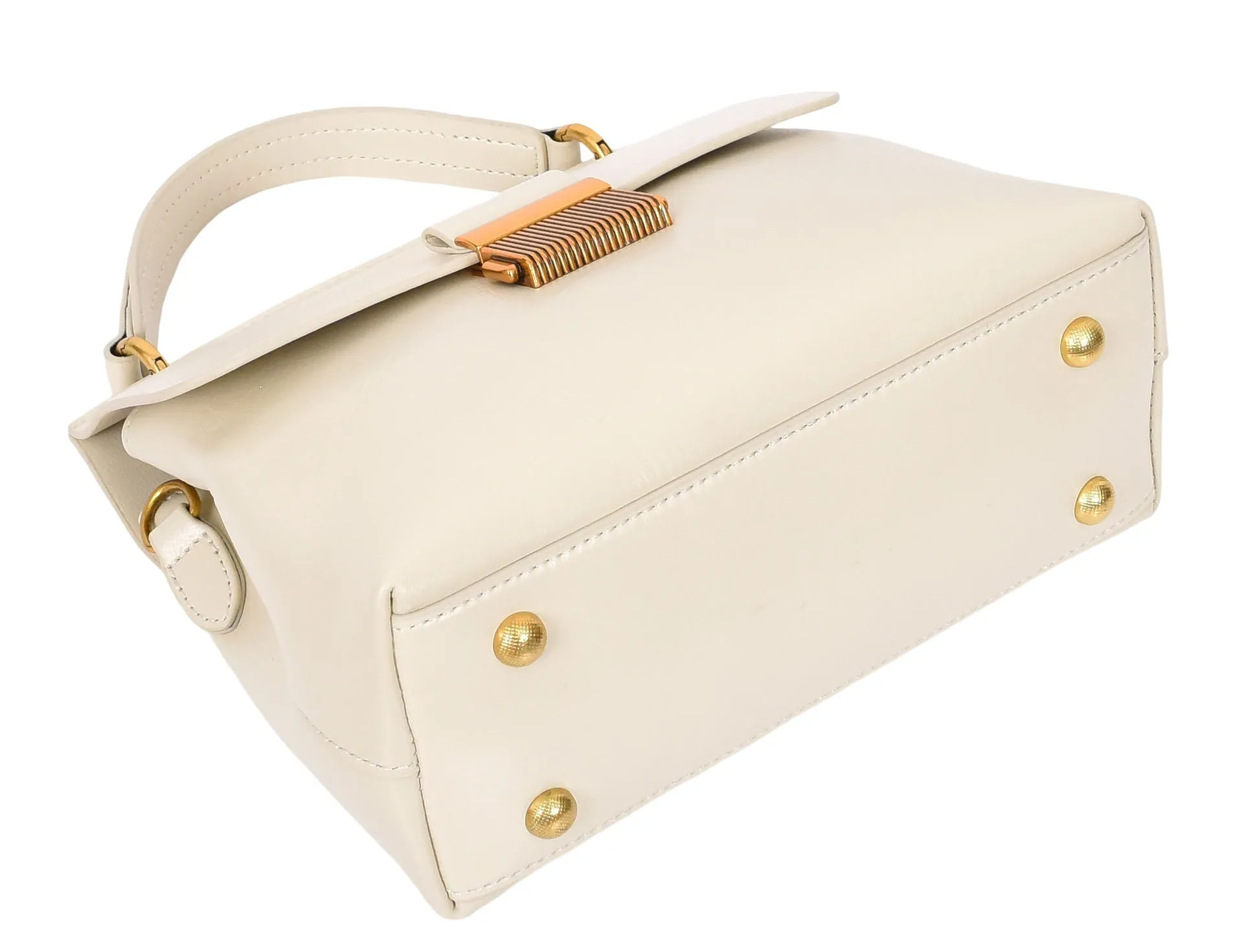 Lucena Women's Small Real Leather Shoulder Handbag White