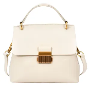 Lucena Women's Small Real Leather Shoulder Handbag White