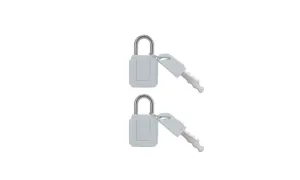 Luggage Padlocks - Set of 2 with 4 Keys - Anti-Theft - White