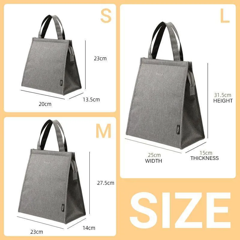 Lunch Bag 1PC 3Sizes 3Colours Thermal Insulated