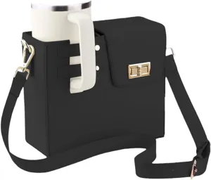 Lushandy Crossbody Bag for Stanley Purse Cup Holder Bag Stanley Cup Bags Portable Water Bottle Purse with Strap