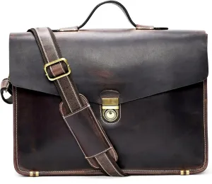 LUXEORIA Leather Messenger Bag for Men & Women, Over the Shoulder Bag for Women Crossbody & Mens Briefcase Office Bag