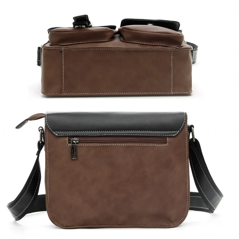 Luxury Business Brown Shoulder Bags Faux Leather