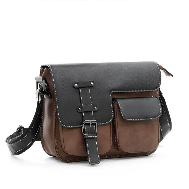 Luxury Business Brown Shoulder Bags Faux Leather