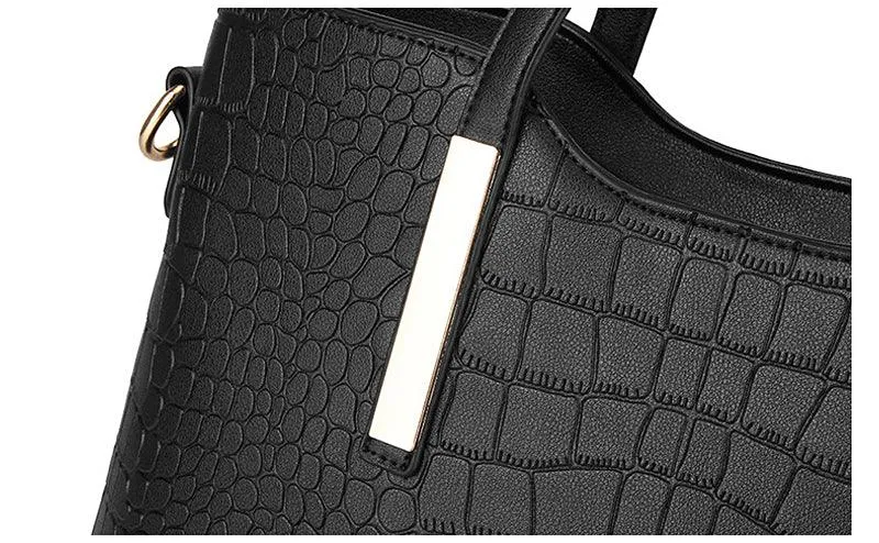 Luxury Designer Light Pink Croc Tote 2 In 1 Handbag