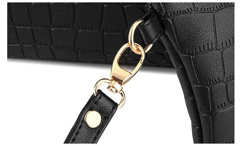 Luxury Designer Light Pink Croc Tote 2 In 1 Handbag