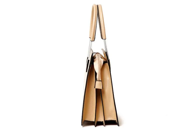 Luxury Women Designer Leather 2 in 1 Bag - Khaki