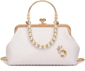 Luxury Women French Minority Shoulder Bags Crossbody Bags Fashion Pearl Chain Shell Clip Small Handbag Eveing Clutch