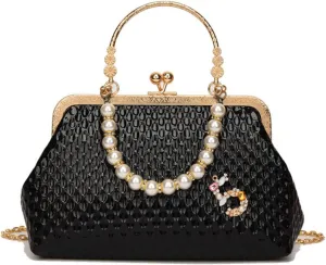 Luxury Women French Minority Shoulder Bags Crossbody Bags Fashion Pearl Chain Shell Clip Small Handbag Eveing Clutch