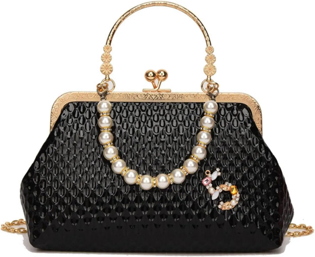 Luxury Women French Minority Shoulder Bags Crossbody Bags Fashion Pearl Chain Shell Clip Small Handbag Eveing Clutch