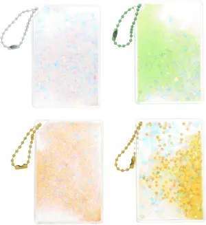 MAGICLULU 4pcs Keychain Trading Cards Covers Card Sleeve Card Protectors Glitter Cards Covers Photo Sleeves Cards Sleeves Card Holder Cards Protectors Id Holders Small Card Flash