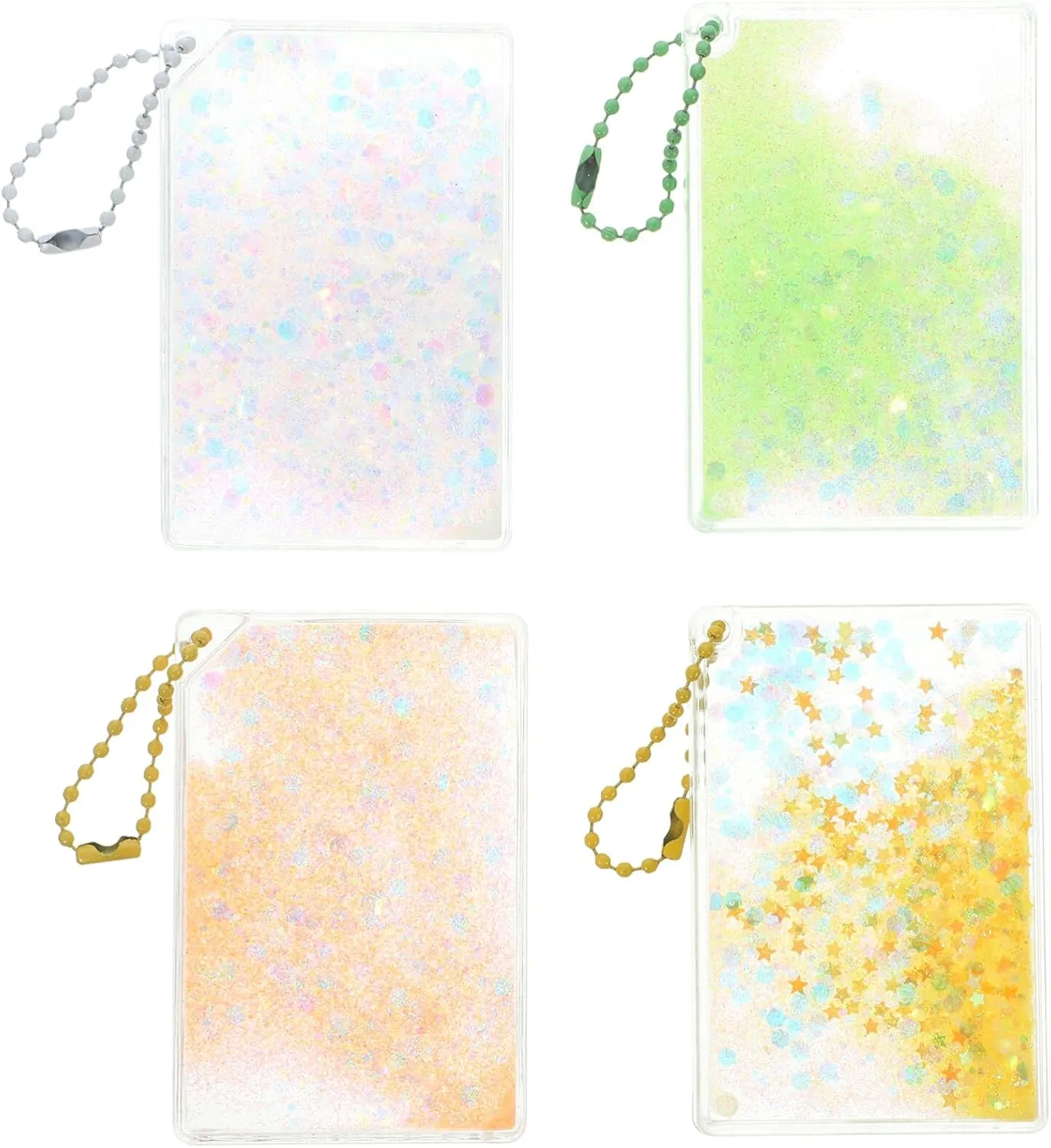 MAGICLULU 4pcs Keychain Trading Cards Covers Card Sleeve Card Protectors Glitter Cards Covers Photo Sleeves Cards Sleeves Card Holder Cards Protectors Id Holders Small Card Flash