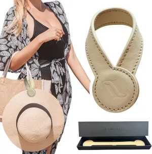 Magnetic Hat Clip for Travel on Bag | Fashionable Travel Accessories For Women | Leather Hat Holder With Strong Magnet For Handbags, Purses, Backpacks, Luggage, And Totes