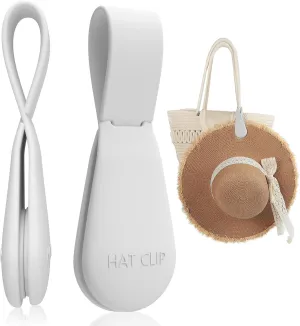 Magnetic Hat Clip for Travel on Bag, Light Gray Silicone Hat Clip Magnet Hat Holder Hat Hook for Bag Tote Luggage, Beach Straw Hat Carry Clip, Vacation Traveling Essentials Accessory